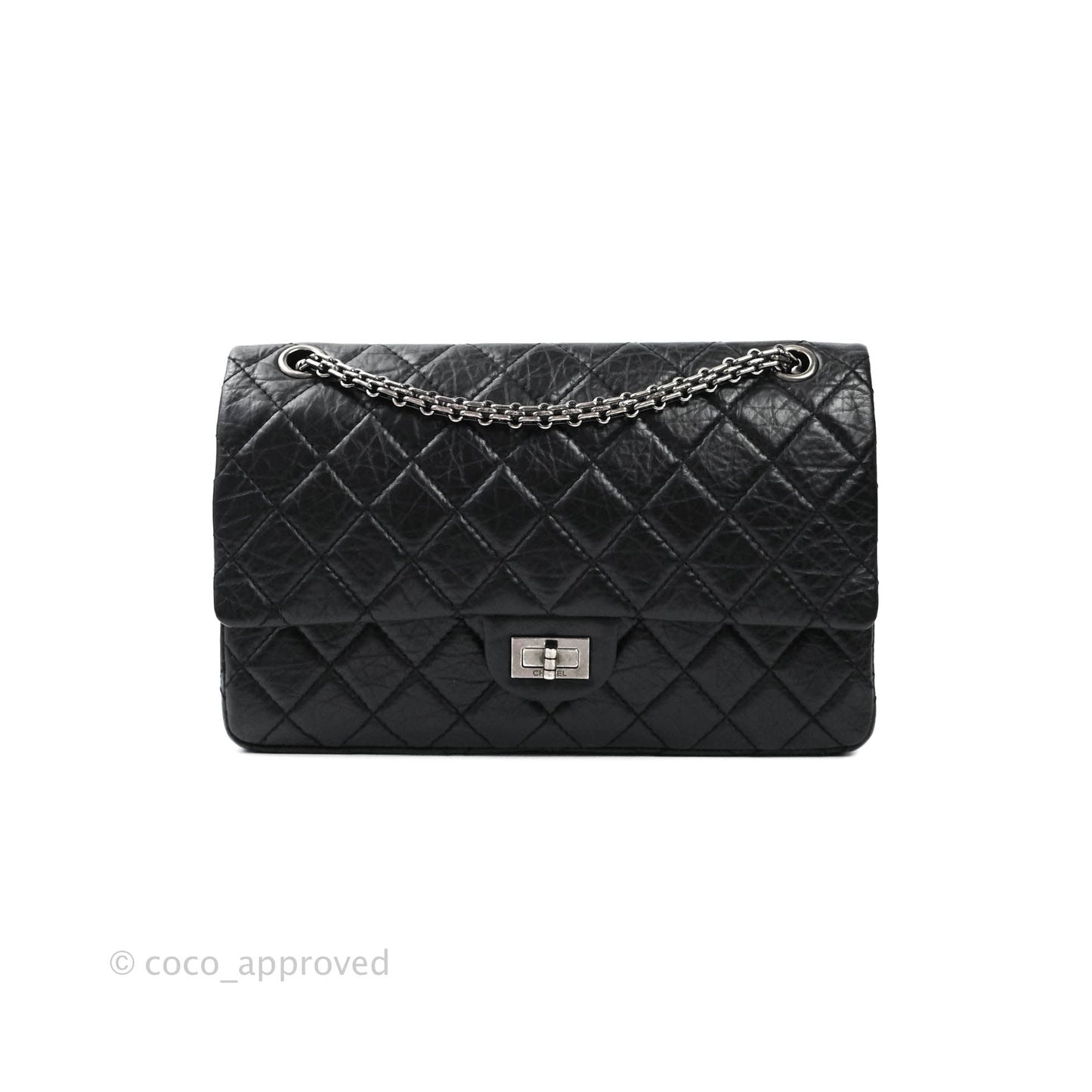Chanel Reissue Quilted Aged Calfskin Black Ruthenium Hardware 226