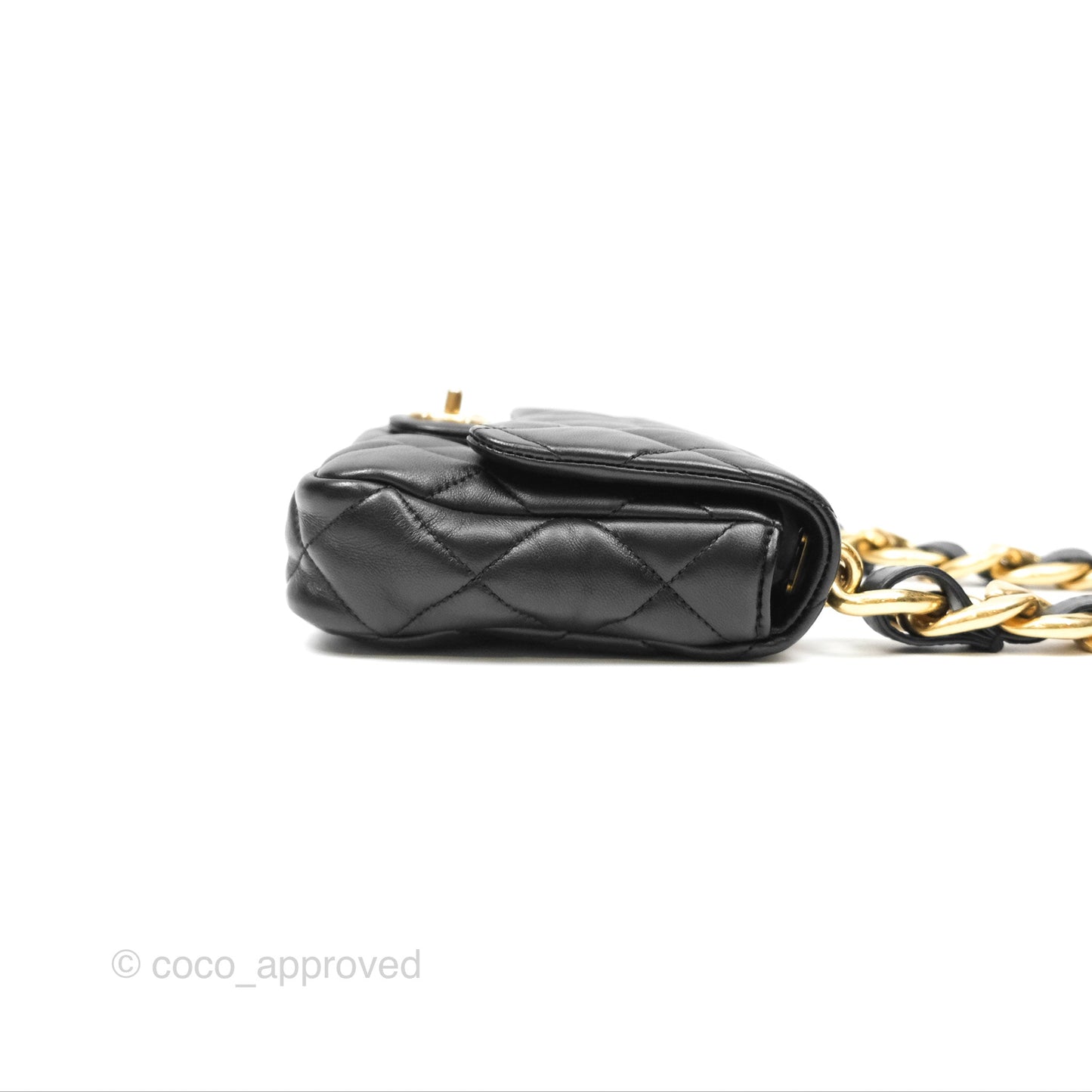 Chanel Small Funky Town Black Lambskin Aged Gold Hardware