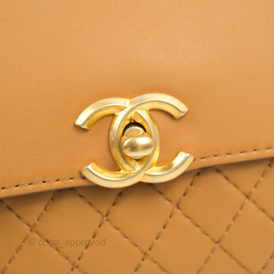 Chanel Flap Waist Bag with Leather & Tweed Coin Purses Dark Beige Calfskin