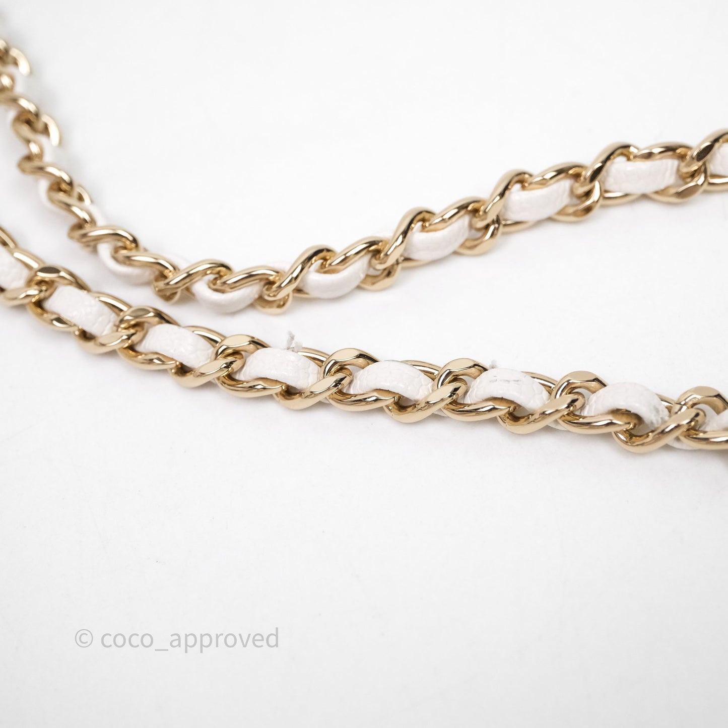 Chanel Mini Coco Handle Quilted White Caviar Gold Hardware