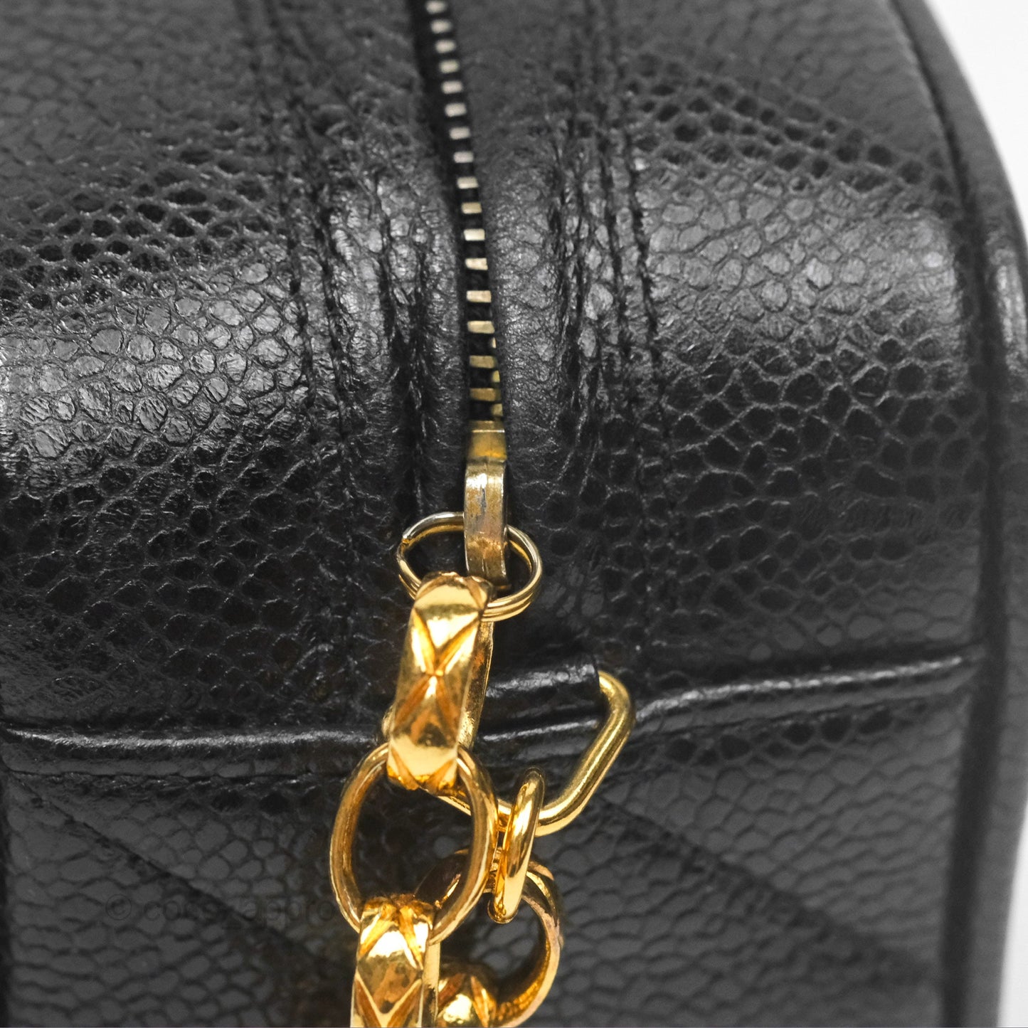Chanel Vintage Small Camera Bag Black Caviar Gold Hardware