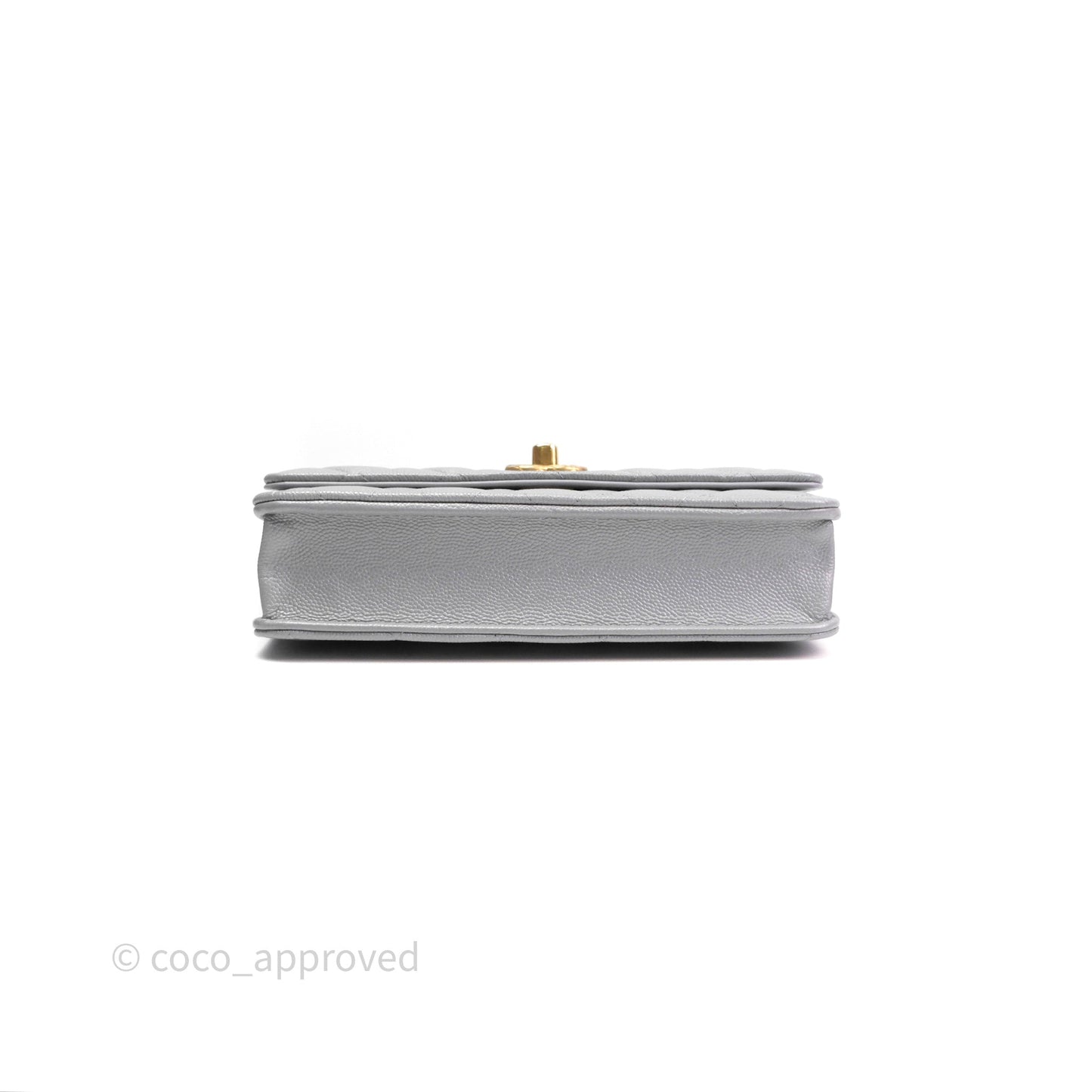 Chanel Wallet On Chain WOC Adjustable CC Chain Grey Caviar Aged Gold Hardware