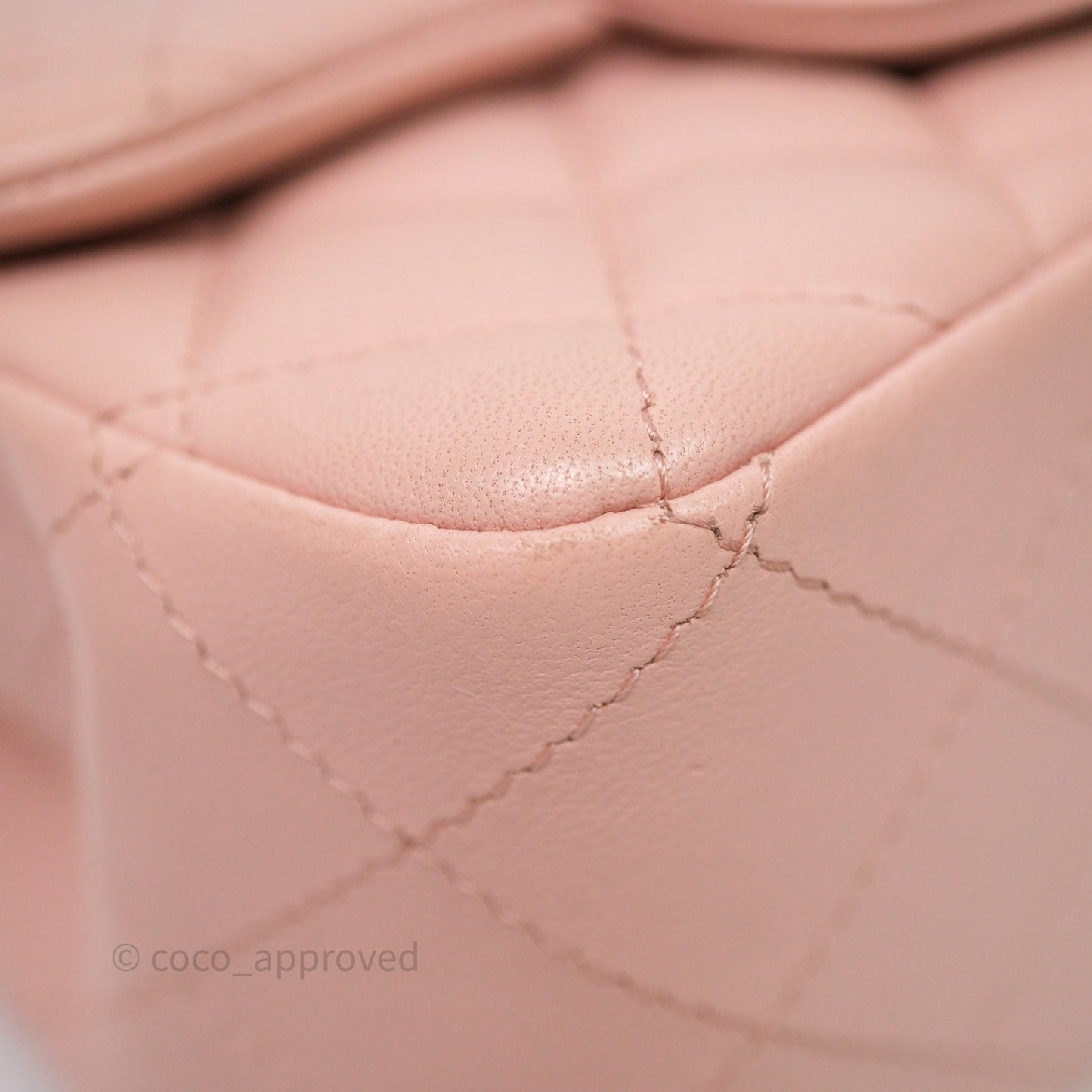 Chanel Mini Square Flap Quilted Pink Lambskin Gold Hardware