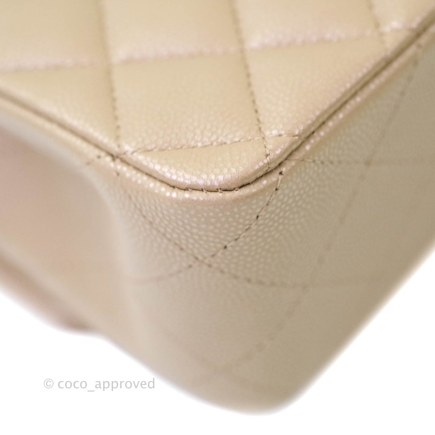Chanel M/L Medium Double Flap Bag Iridescent Dark Beige Caviar Gold Hardware 21S