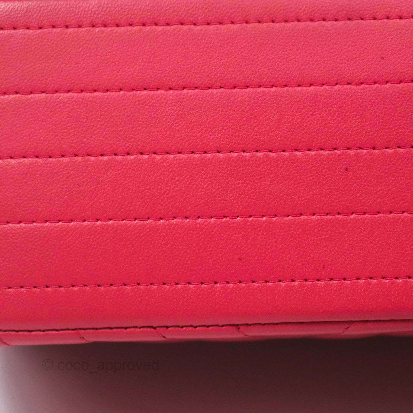 Chanel Mini Square Flap Chevron Dark Pink Lambskin Gold Hardware