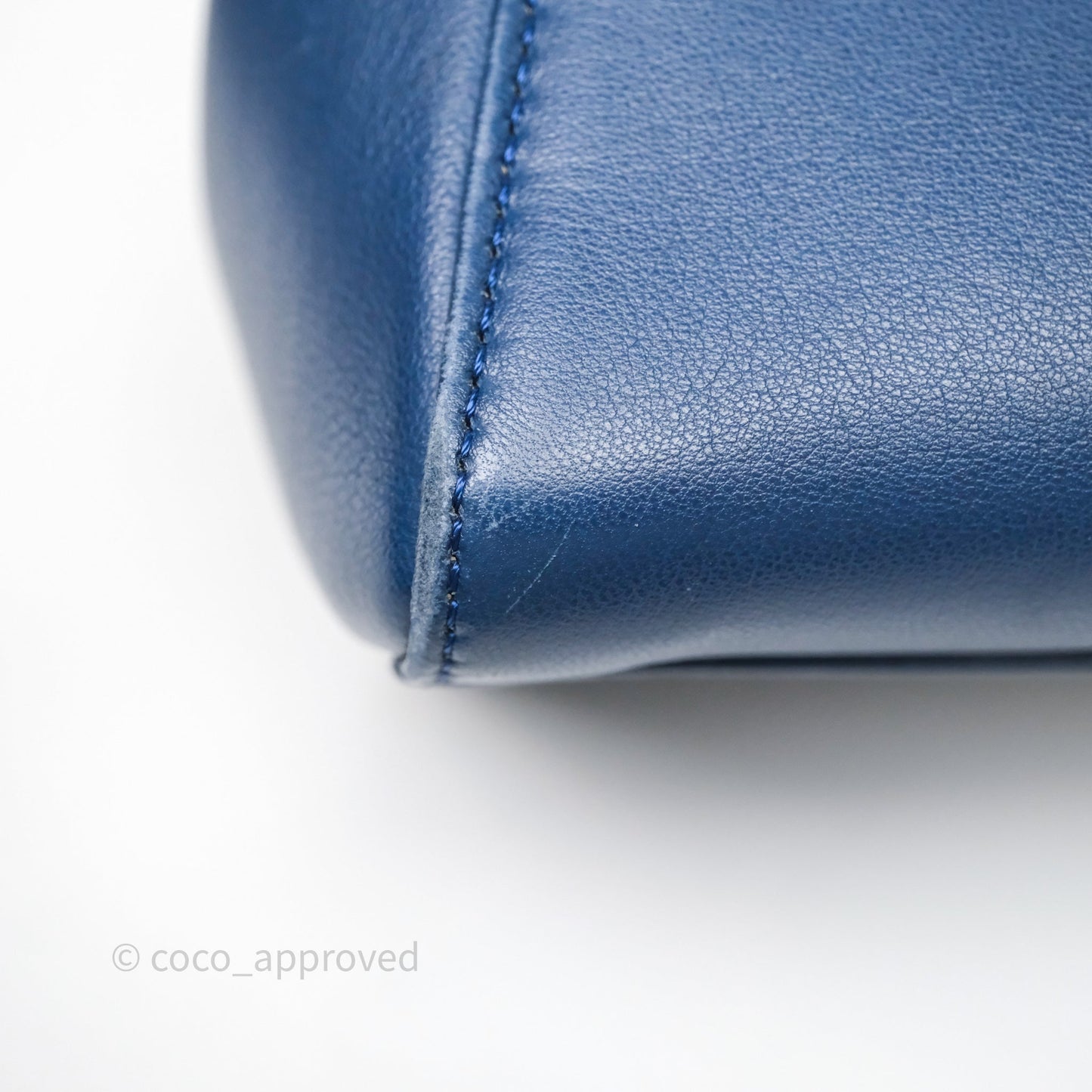Fendi Nappa Mini Peekaboo Bag Blue Silver Hardware