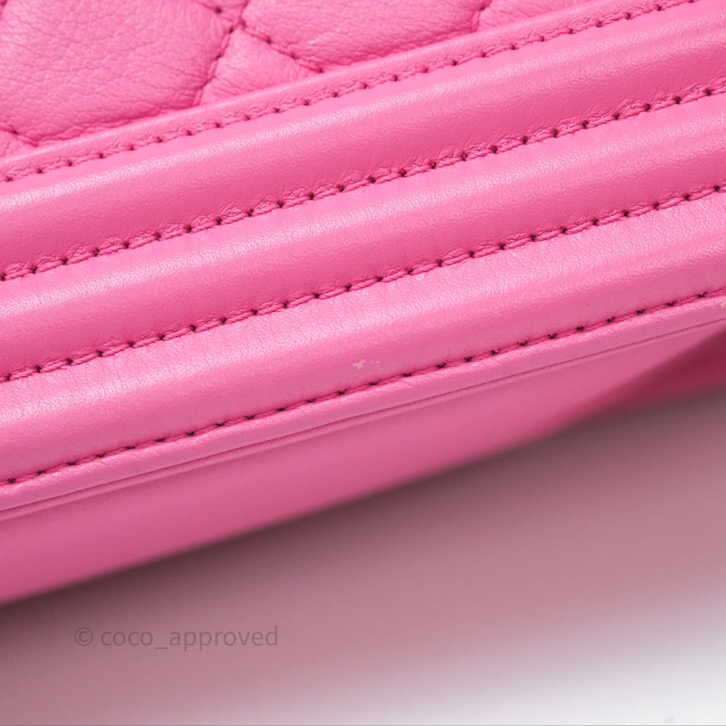 Chanel Small Boy Pink Calfskin Aged Gold Hardware