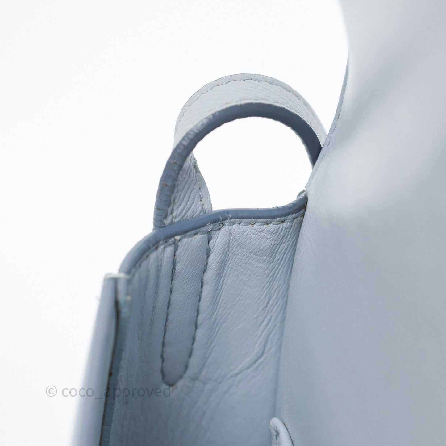 Celine Small Trotteur Crossbody Bag Light Blue Grained Calfskin