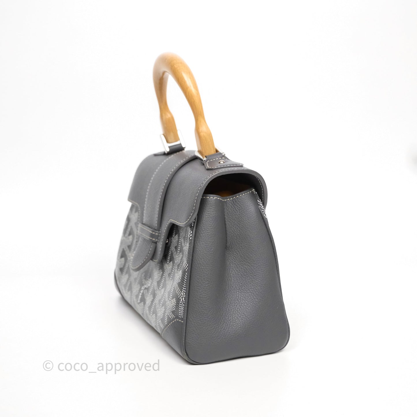 Goyard Saïgon Mini Bag Chevroches Calfskin Grey Silver Hardware