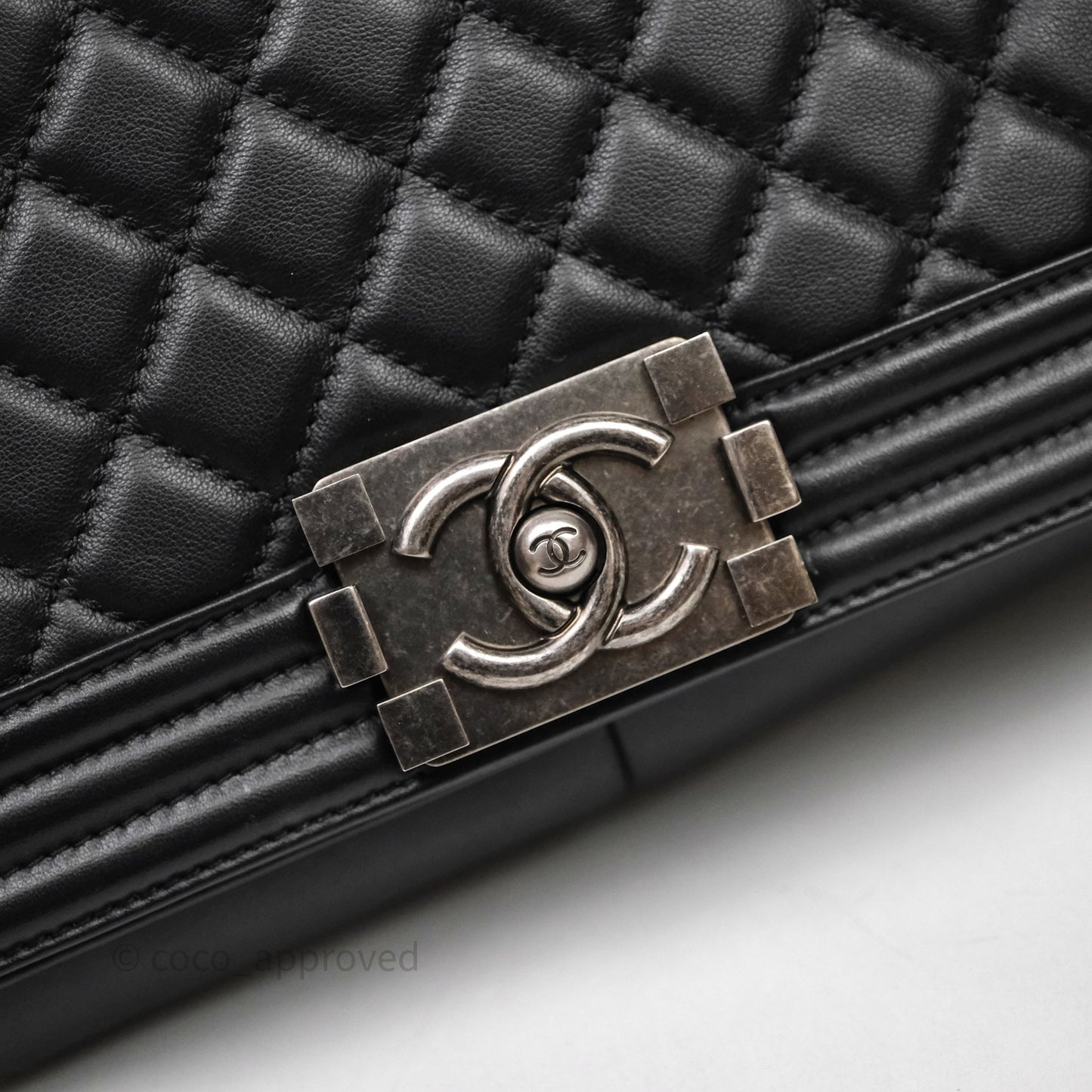 Chanel Medium Boy Quilted Black Lambskin Ruthenium Hardware