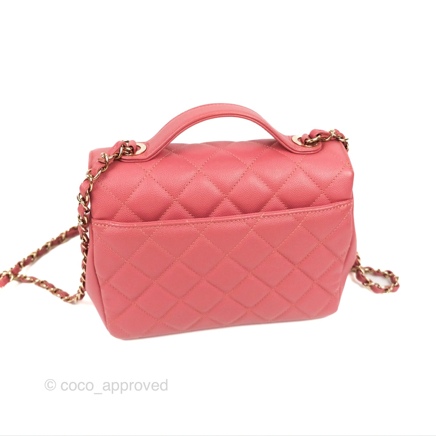 Chanel Quilted Medium Business Affinity Flap Pink Caviar Gold Hardware