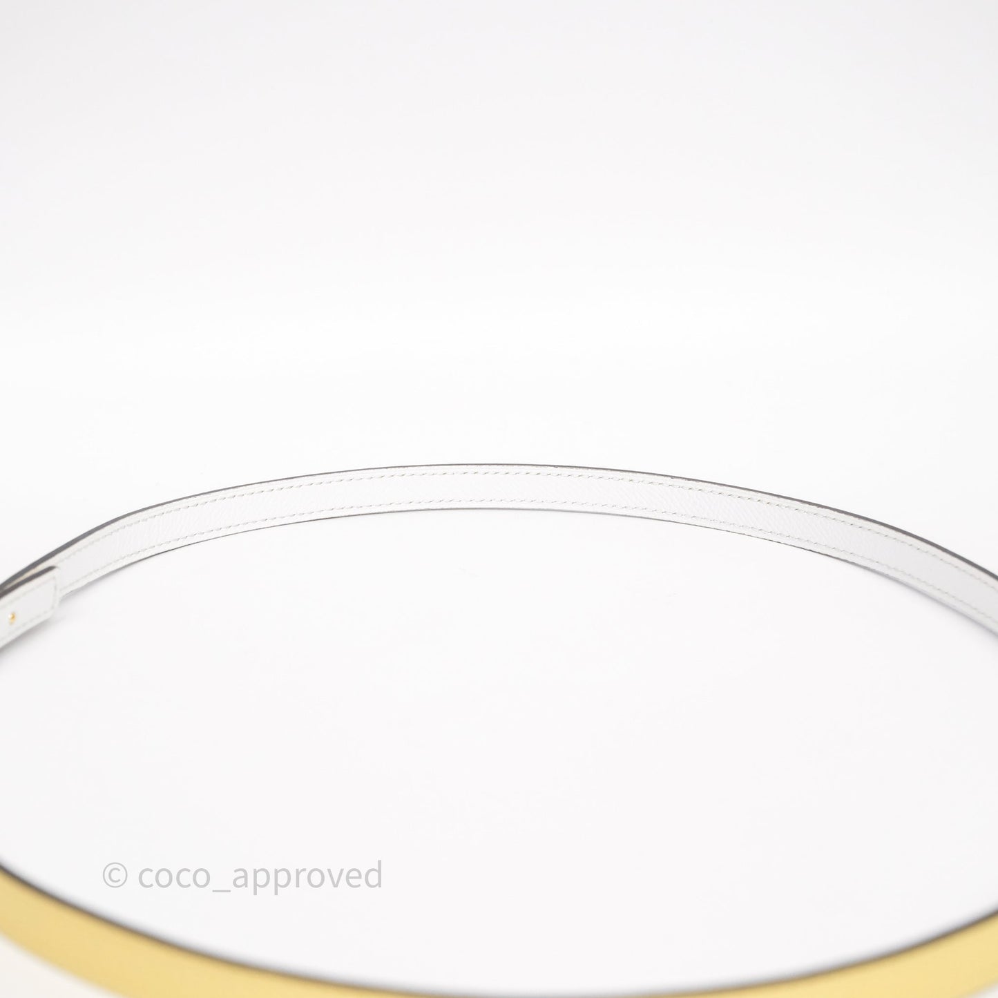 Hermès Belt Jaune Poussin/ Blanc Veau Swift/ Epsom Gold Hardware