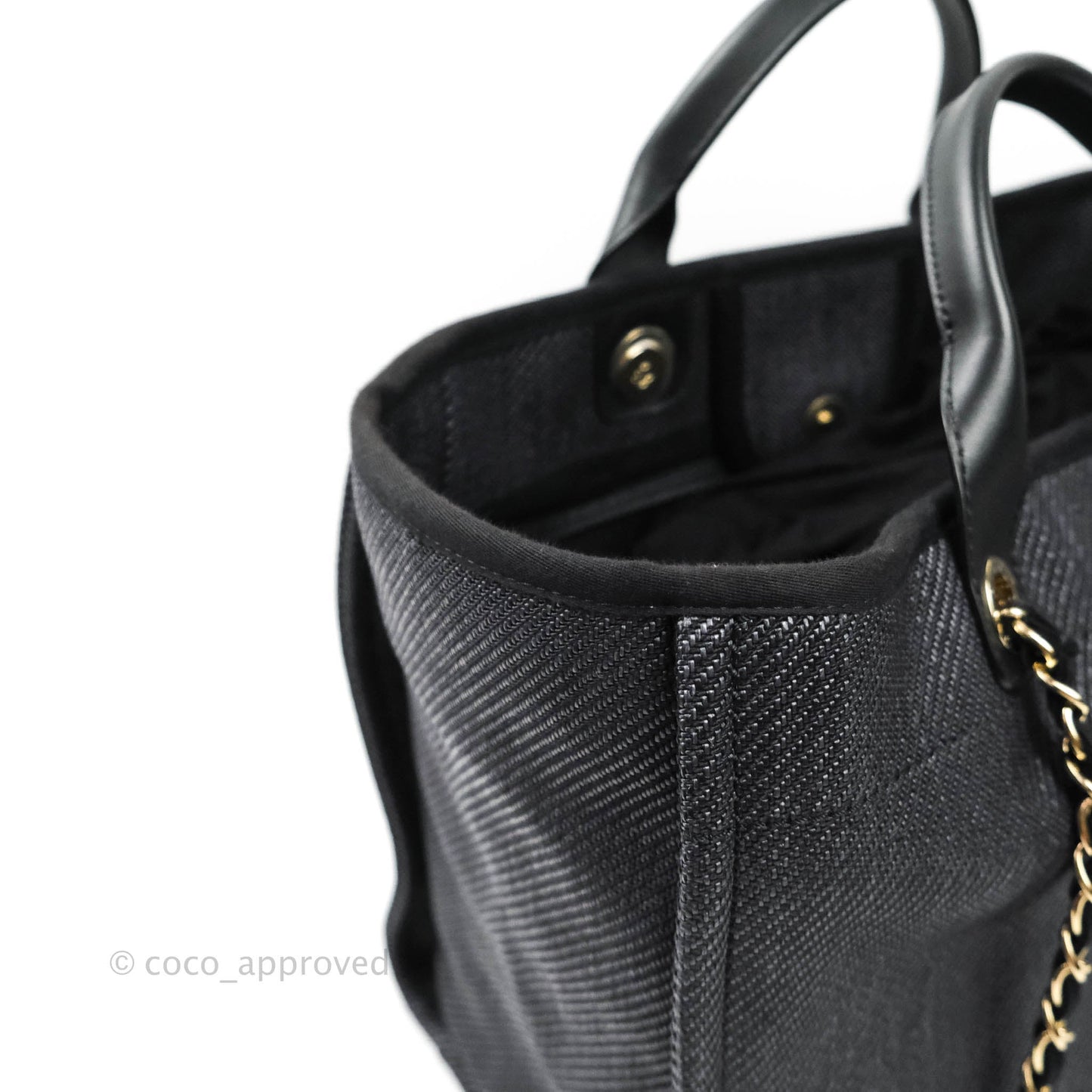 Chanel Large Deauville Charcoal Grey Canvas