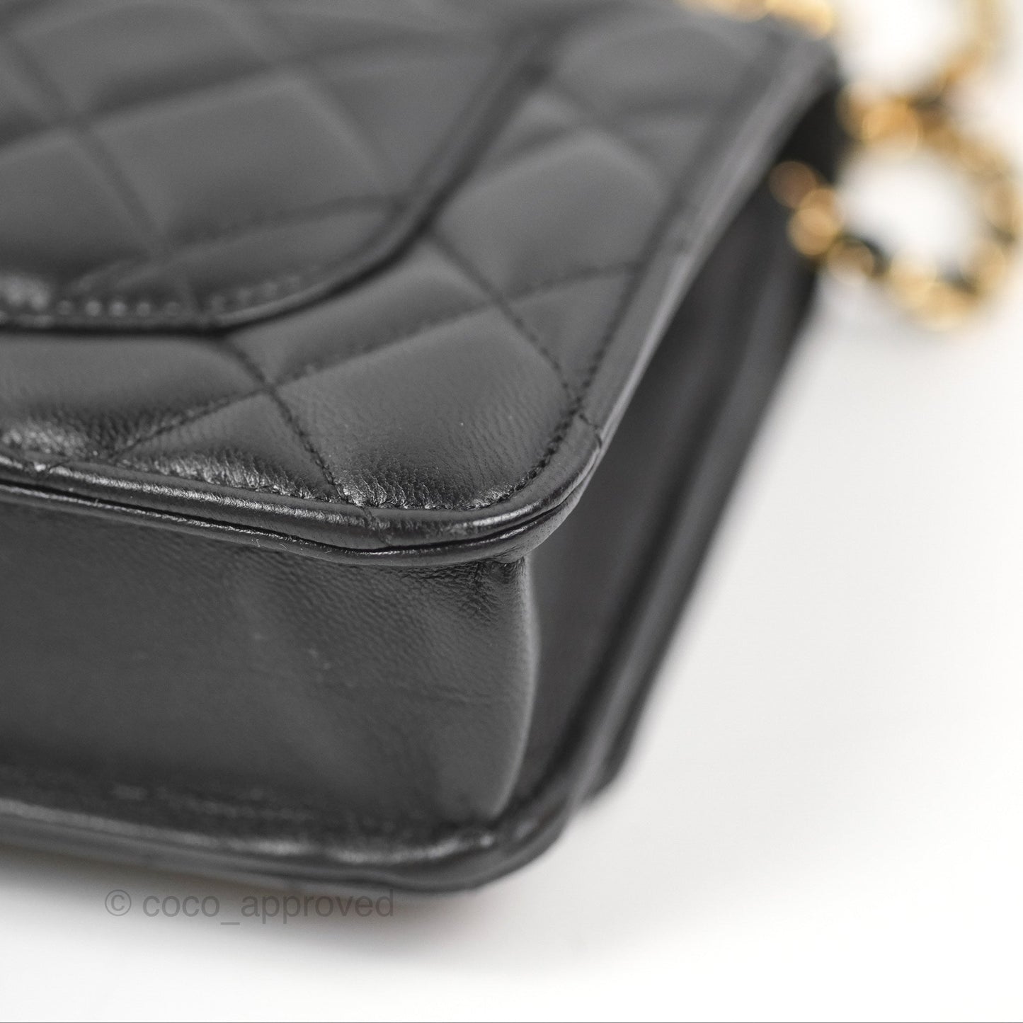 Chanel Classic Quilted Wallet on Chain WOC Black Lambskin Gold Hardware