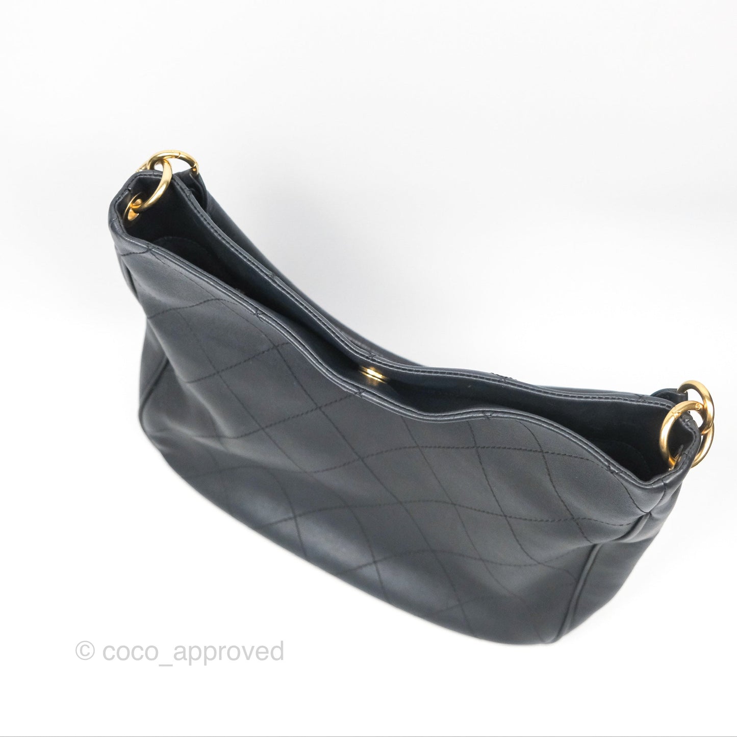Chanel Large Hobo Tote Lambskin Black Aged Gold Hardware