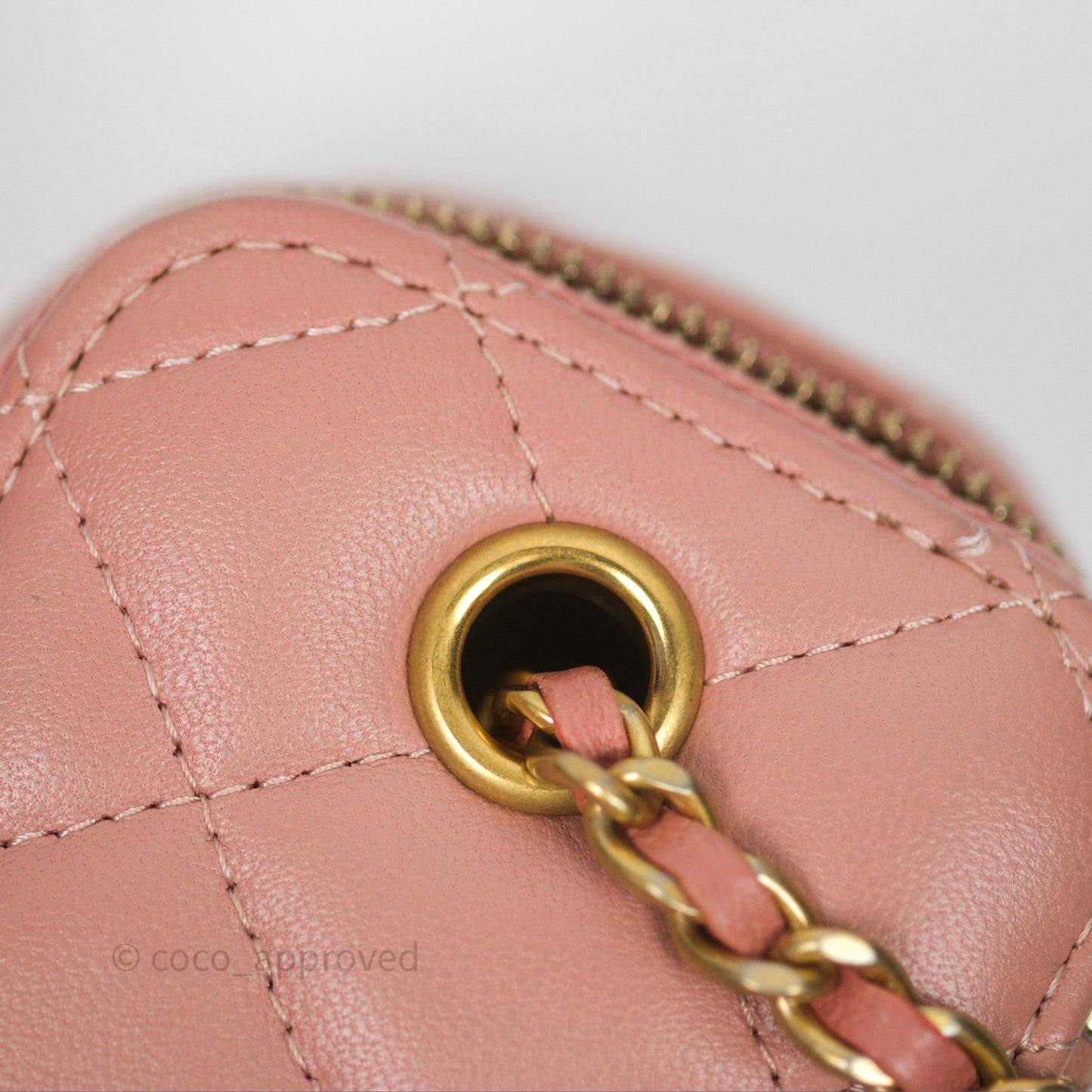 Chanel Mini Pearl Crush Vanity With Chain Pink Gold Hardware