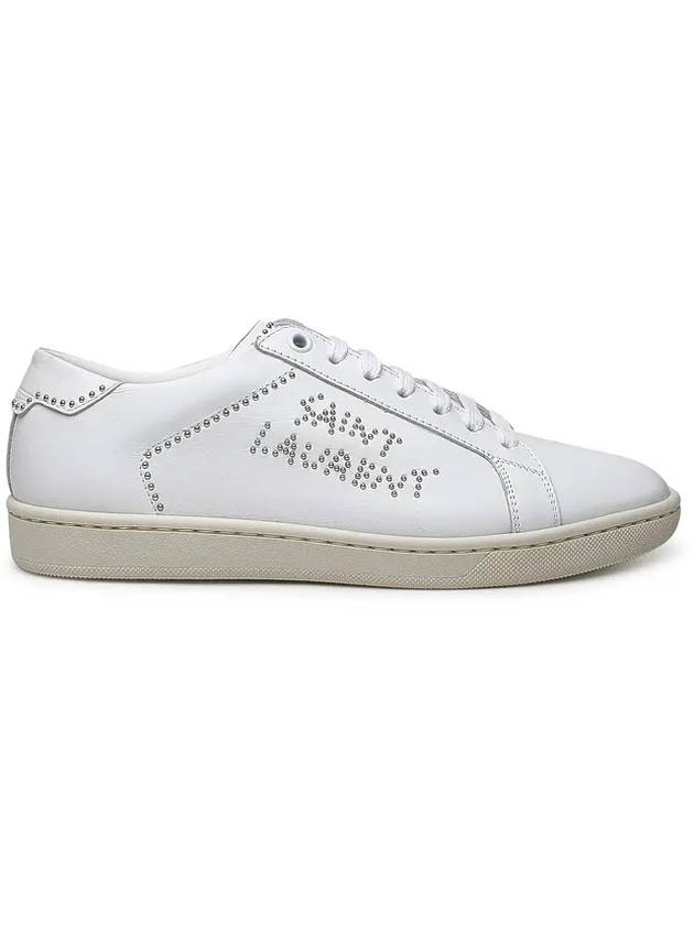 Luxury Saint Laurent Women's SL 08 Smooth Leather Low Top Sneakers Blanc Optic