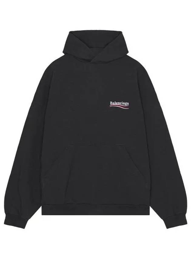 Luxury Balenciaga Embroidered Logo Cotton Hoodie Grey