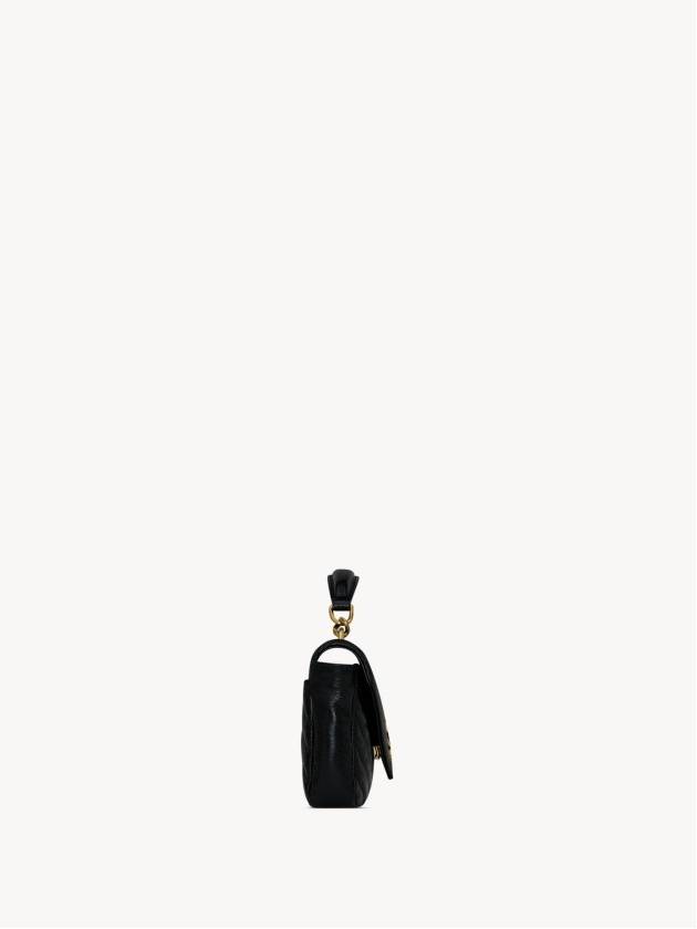 Luxury Saint Laurent Applique Logo Quilted Calf Leather Tote Bag Black