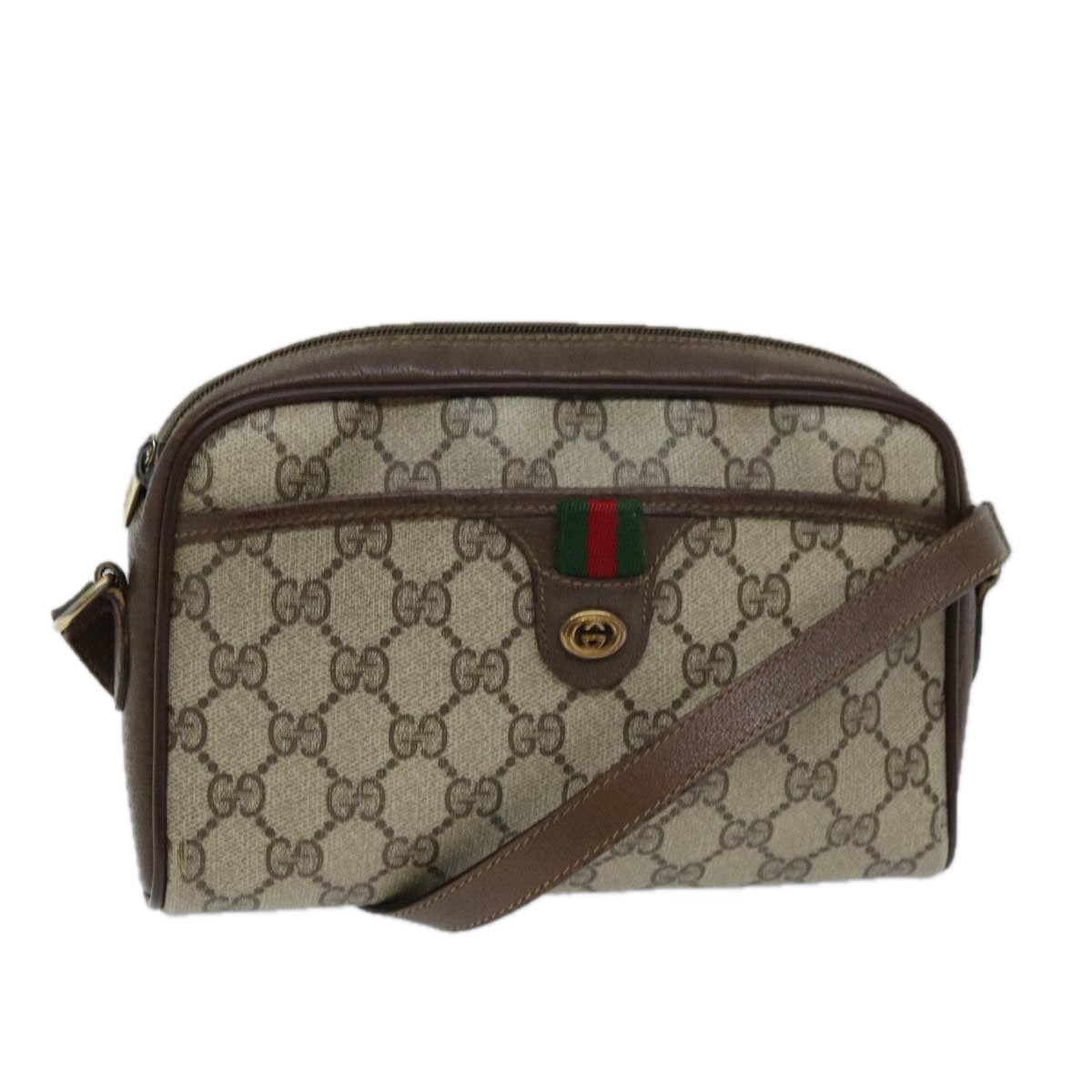 Luxury Gucci Trending 2025 GG Supreme Web Sherry Line Shoulder Bag Beige Green 116 02 089  73003