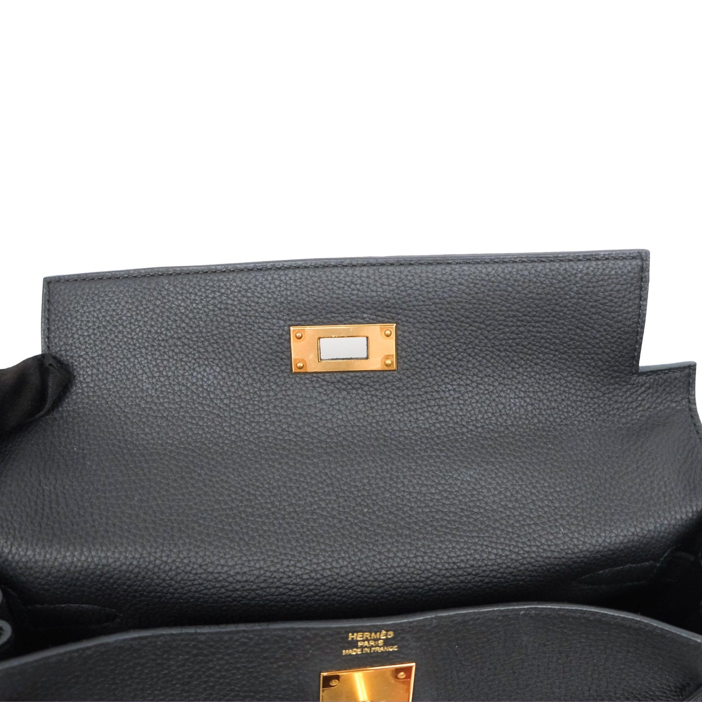 Hermès Retourne Kelly 28 Black Noir 89 Togo Gold Hardware