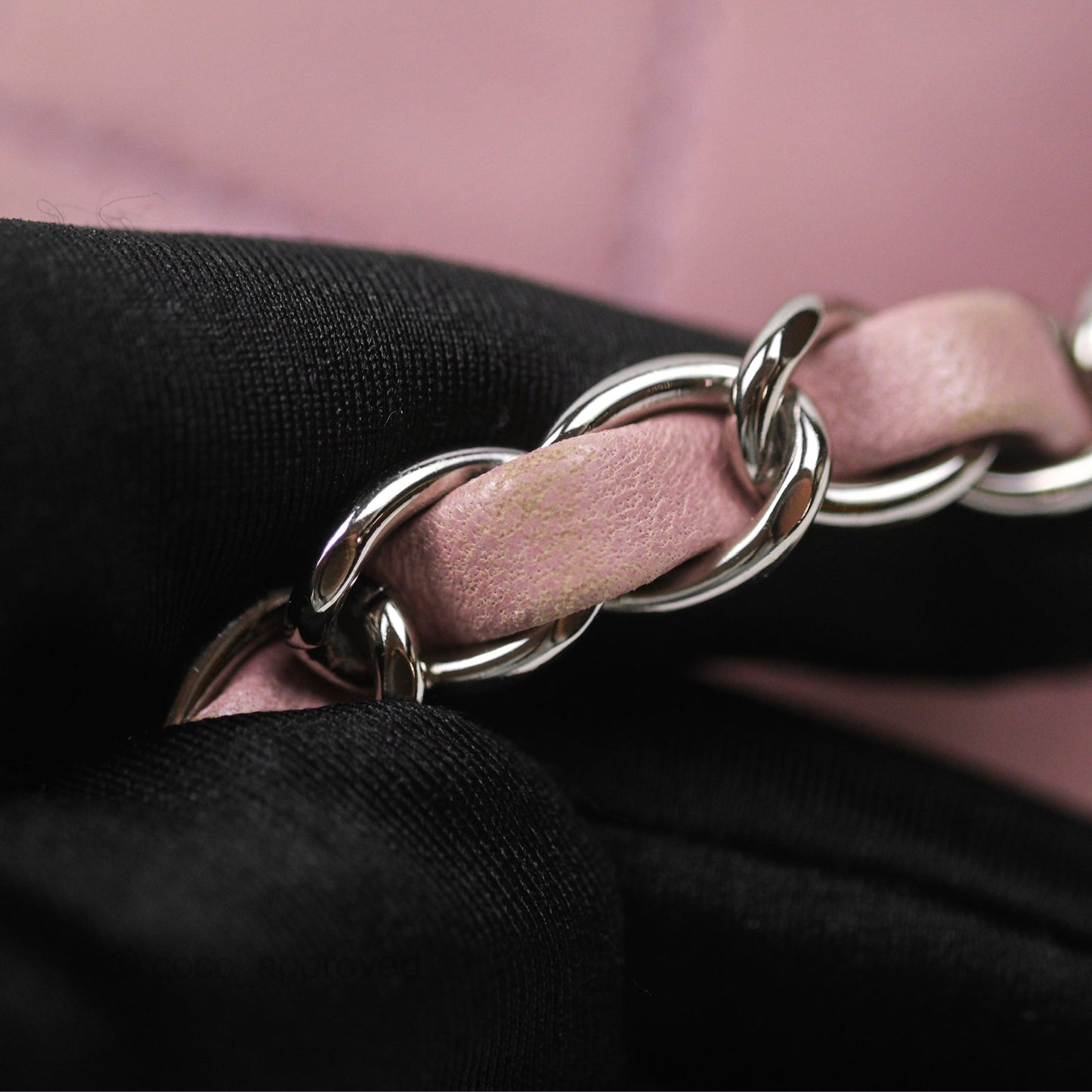 Chanel Medium Bicolor CC Chain Flap Pink/Black Lambskin Silver Hardware