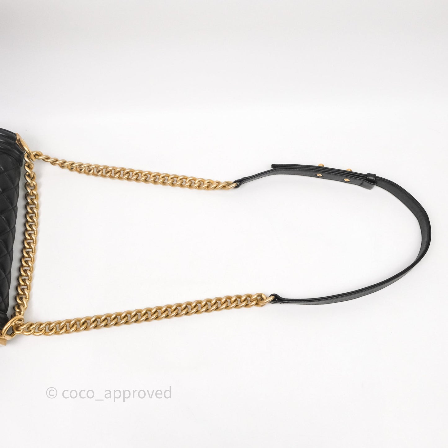 Chanel Medium Boy Quilted Black Lambskin Aged Gold Hardware
