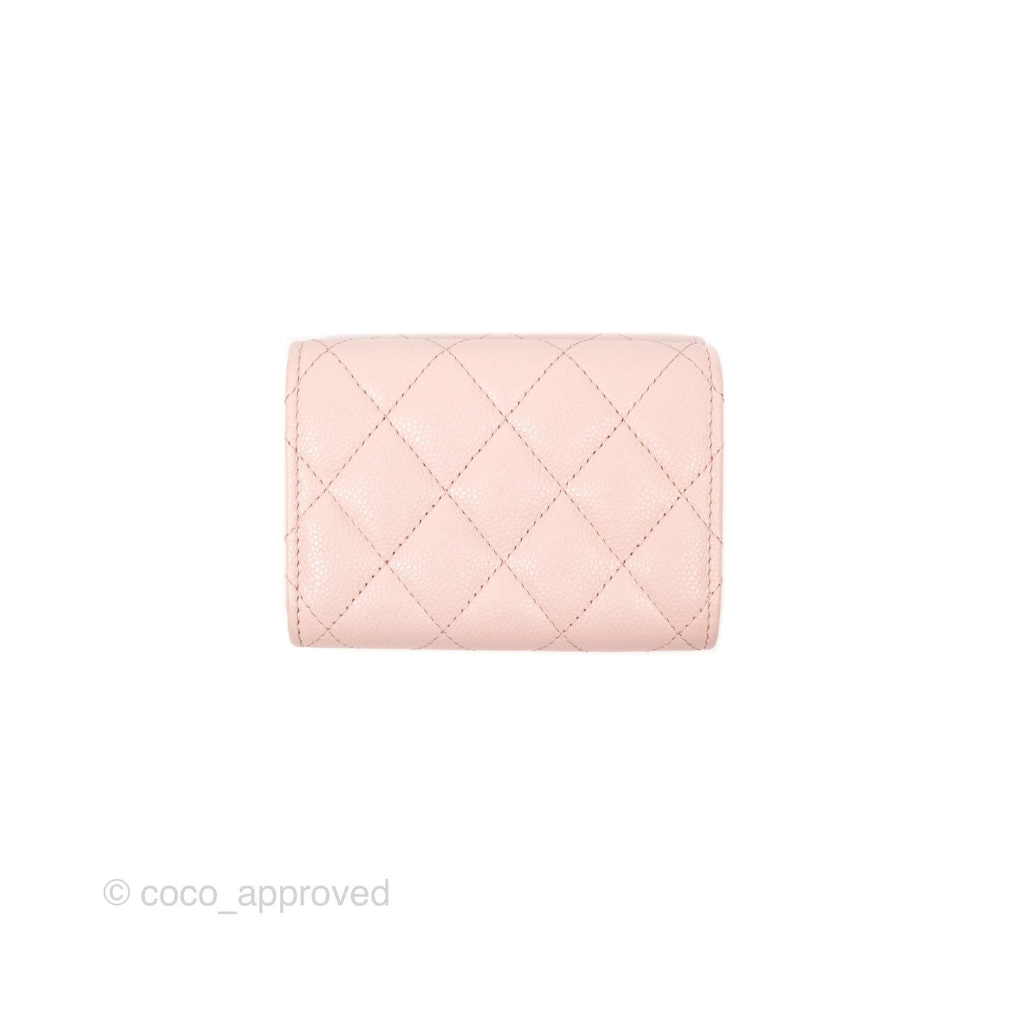 Chanel Quilted Small Classic Flap Trifold Wallet Pink Caviar Gold Hardware