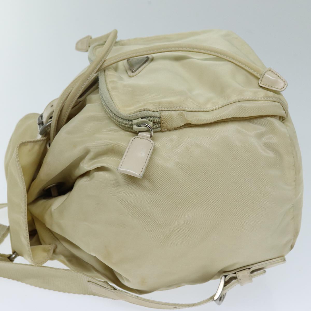 Luxury PradaBackpack Nylon Cream 73099