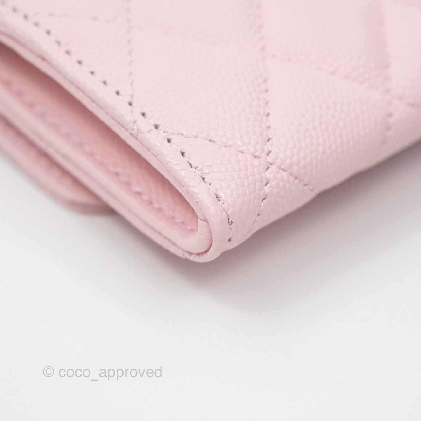 Chanel Quilted Flap Card Holder Caviar Pink Gold Hardware