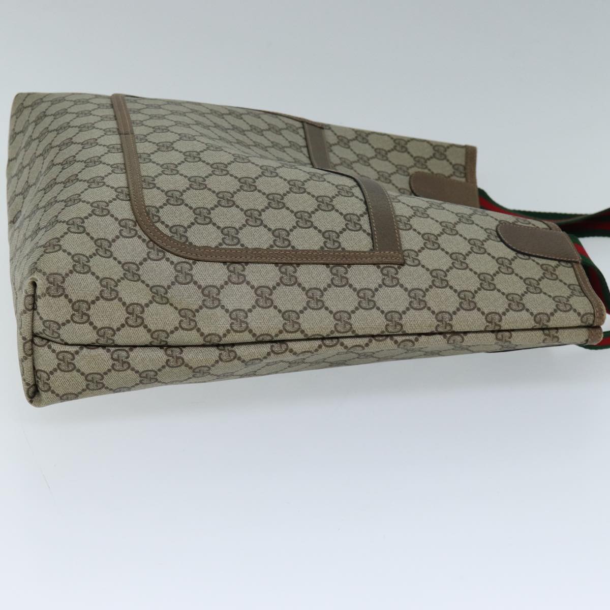 Luxury Gucci Trending 2025 GG Canvas Web Sherry Line Tote Bag PVC Beige Green 39 02 003  73111