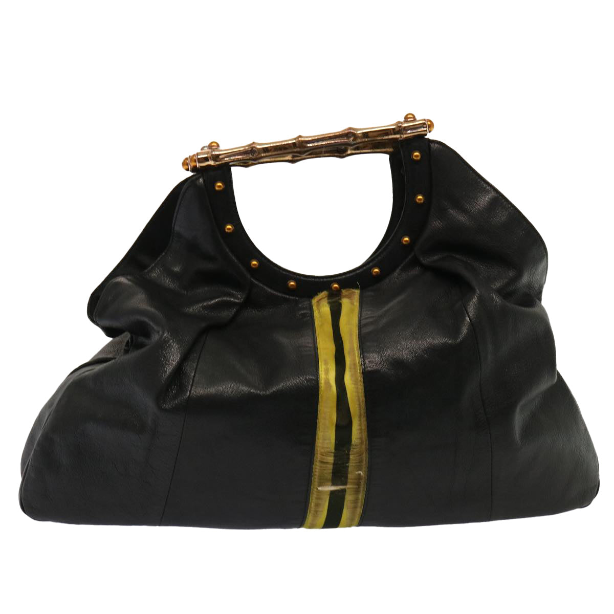 Luxury Gucci Trending 2025 Hand Bag Leather Black Yellow 128989  73119