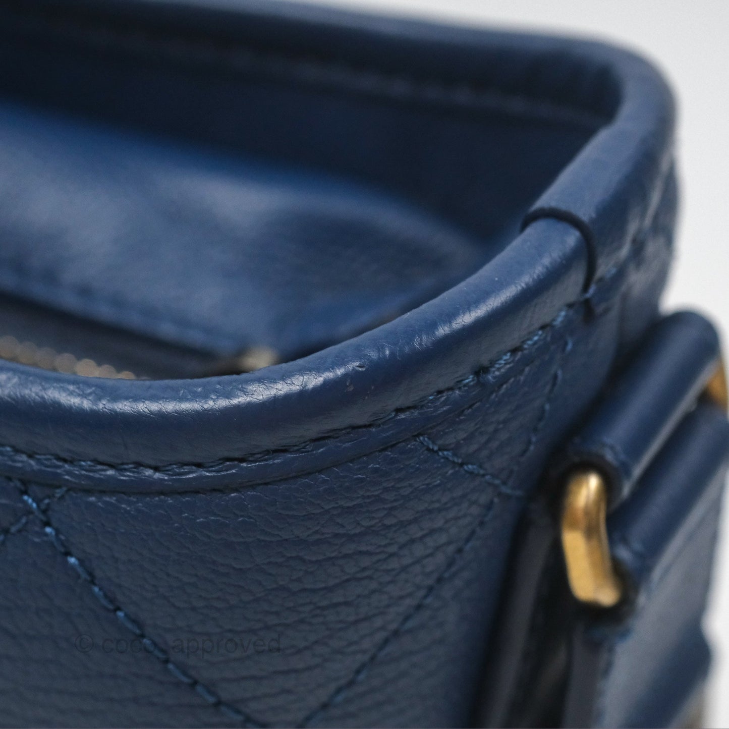 Chanel Small Gabrielle Hobo Blue Patent Goatskin Mixed Hardware