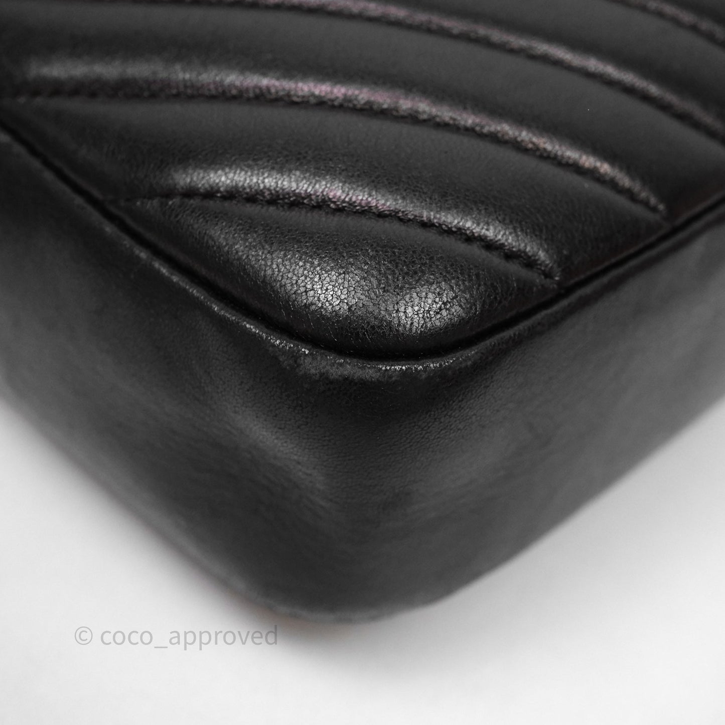 Chanel Chevron Camera Bag Black Lambskin Gold Hardware