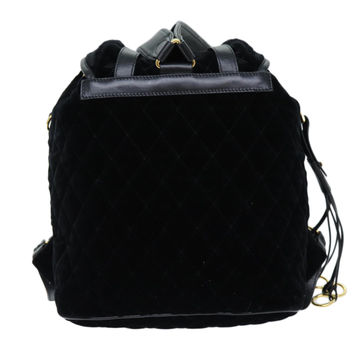 Luxury PradaQuilted Backpack Velor Black 73128A