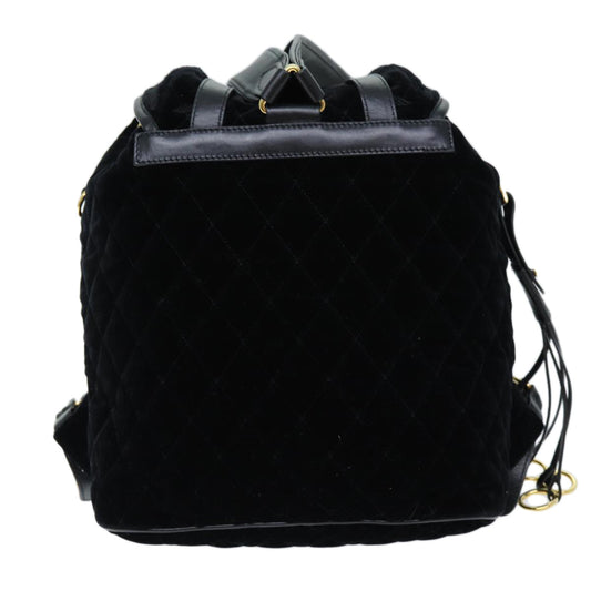 Luxury PradaQuilted Backpack Velor Black 73128A