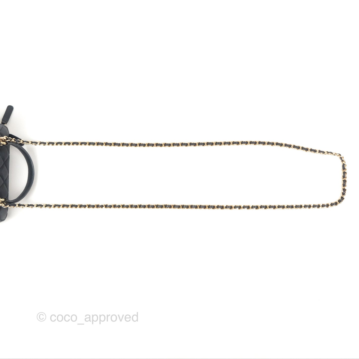 Chanel Vanity Rectangular Top Handle Iridescent Navy Lambskin Gold Hardware