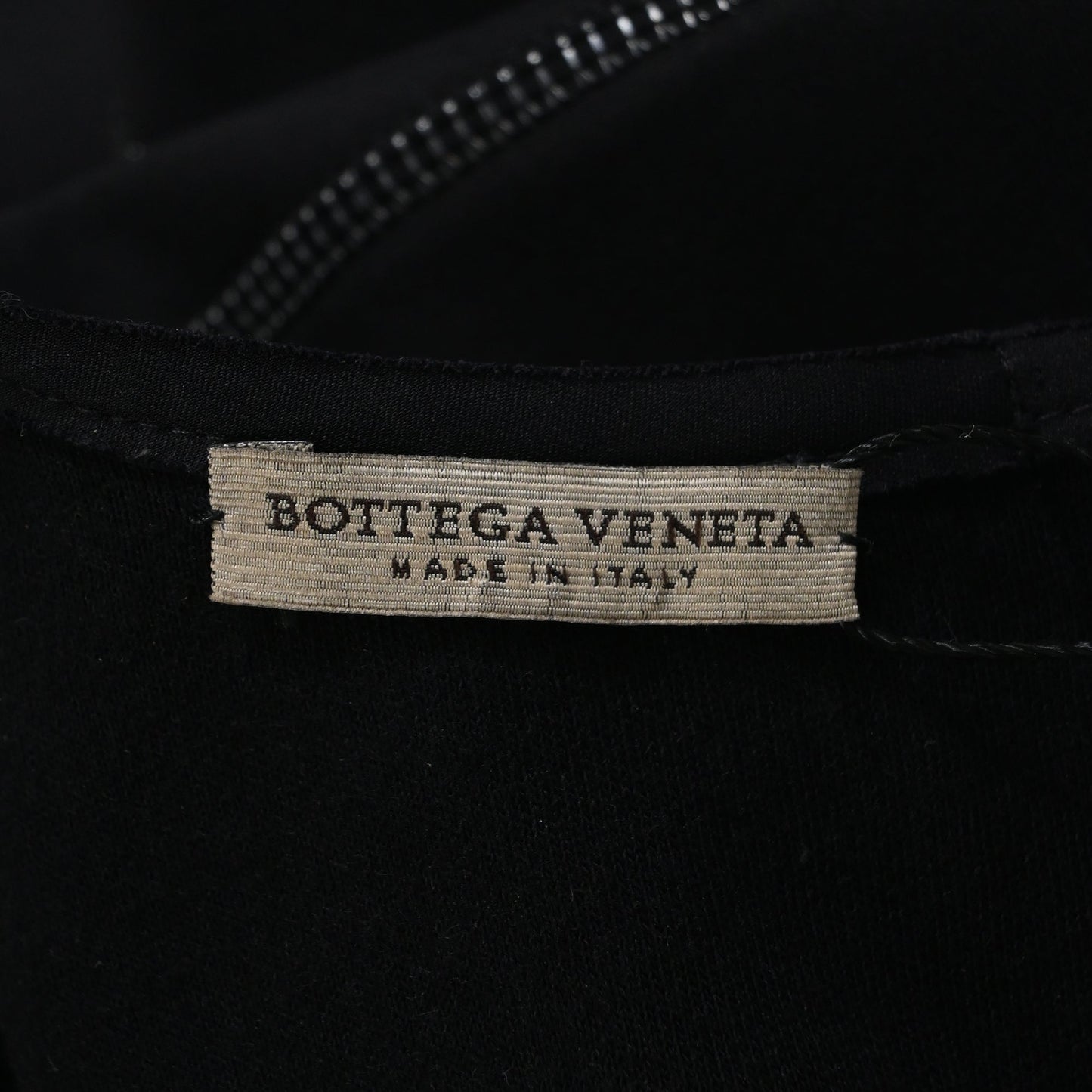 Luxury Bottega Veneta Cap-Sleeve Ruched A-Line Dress in Black Silk