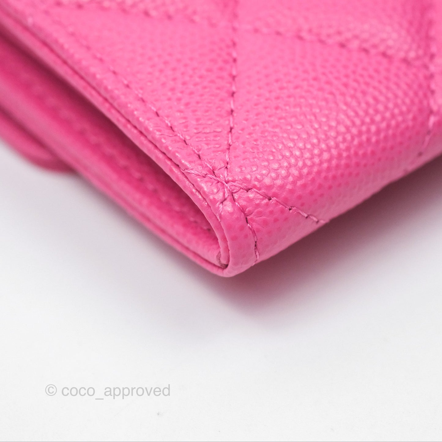 Chanel Mini Wallet With Chain Pink Caviar Gold Hardware