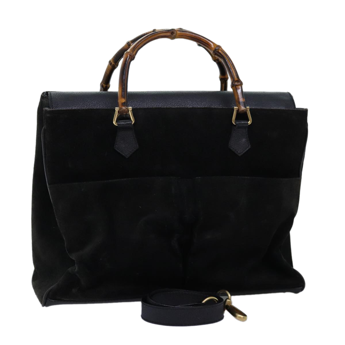 Luxury Gucci Trending 2025 Bamboo Hand Bag Suede 2way Black 002 123 0322  73157
