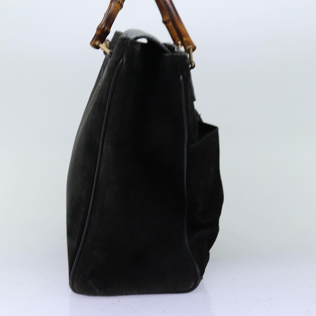 Luxury Gucci Trending 2025 Bamboo Hand Bag Suede 2way Black 002 123 0322  73157