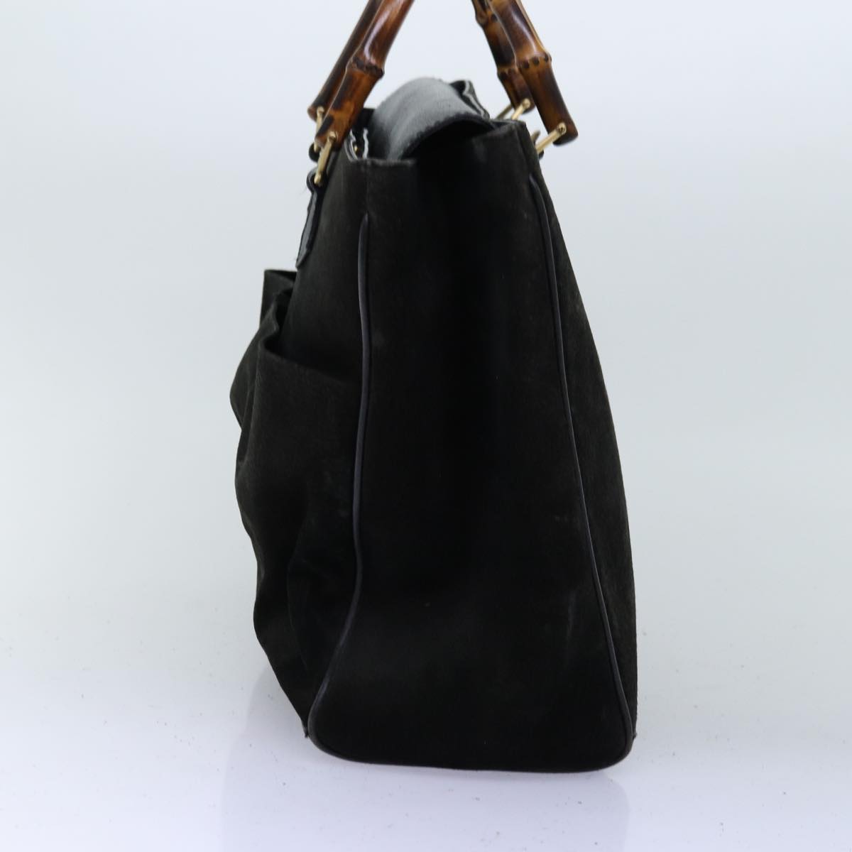 Luxury Gucci Trending 2025 Bamboo Hand Bag Suede 2way Black 002 123 0322  73157