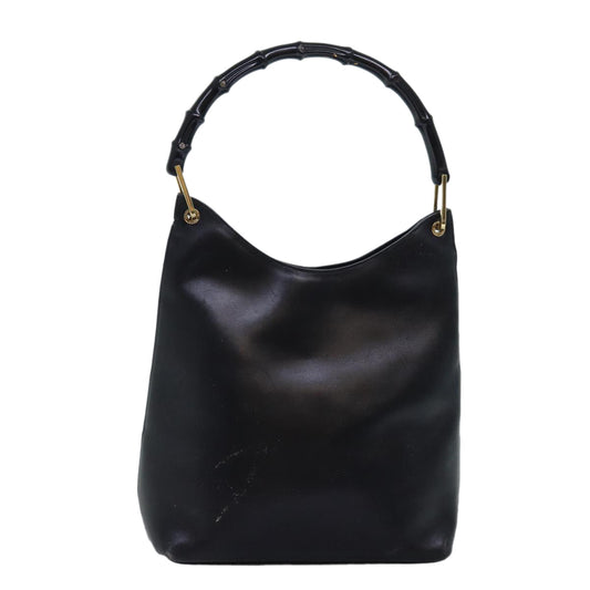 Luxury Gucci Trending 2025 Bamboo Shoulder Bag Leather Black 0013006  73163