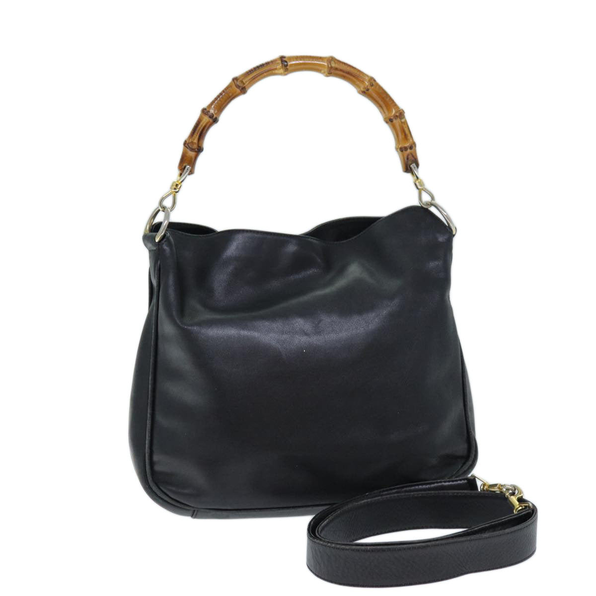 Luxury Gucci Trending 2025 Bamboo Shoulder Bag Leather 2way Black  73164