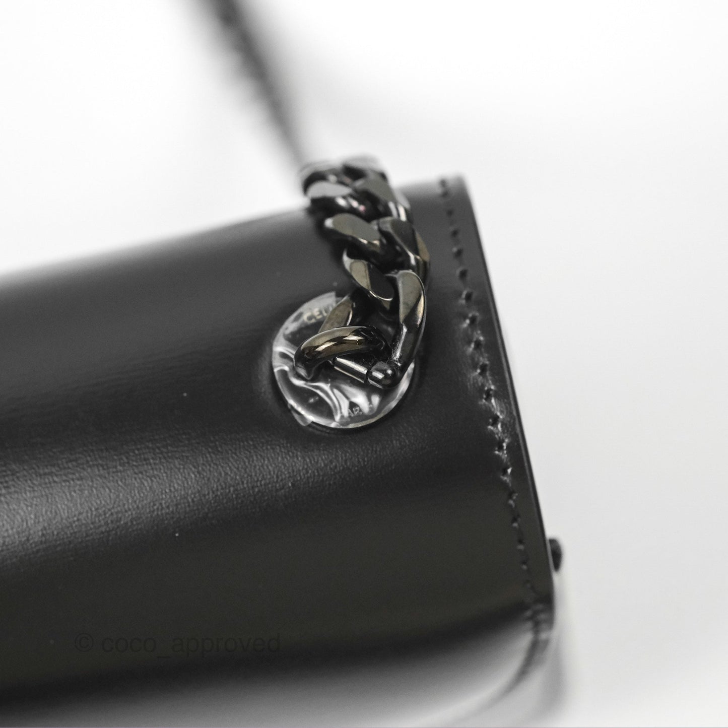 Celine Chain Besace Clea Shiny Calfskin So Black