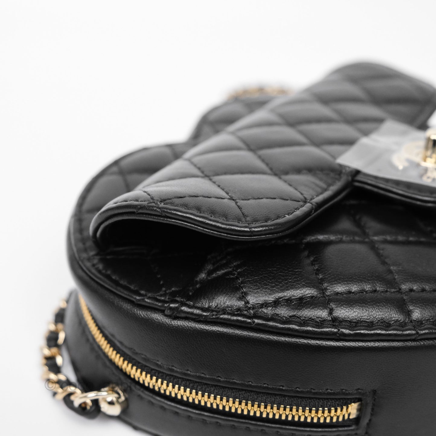 Chanel Large Heart Bag Black Lambskin Gold Hardware 22S