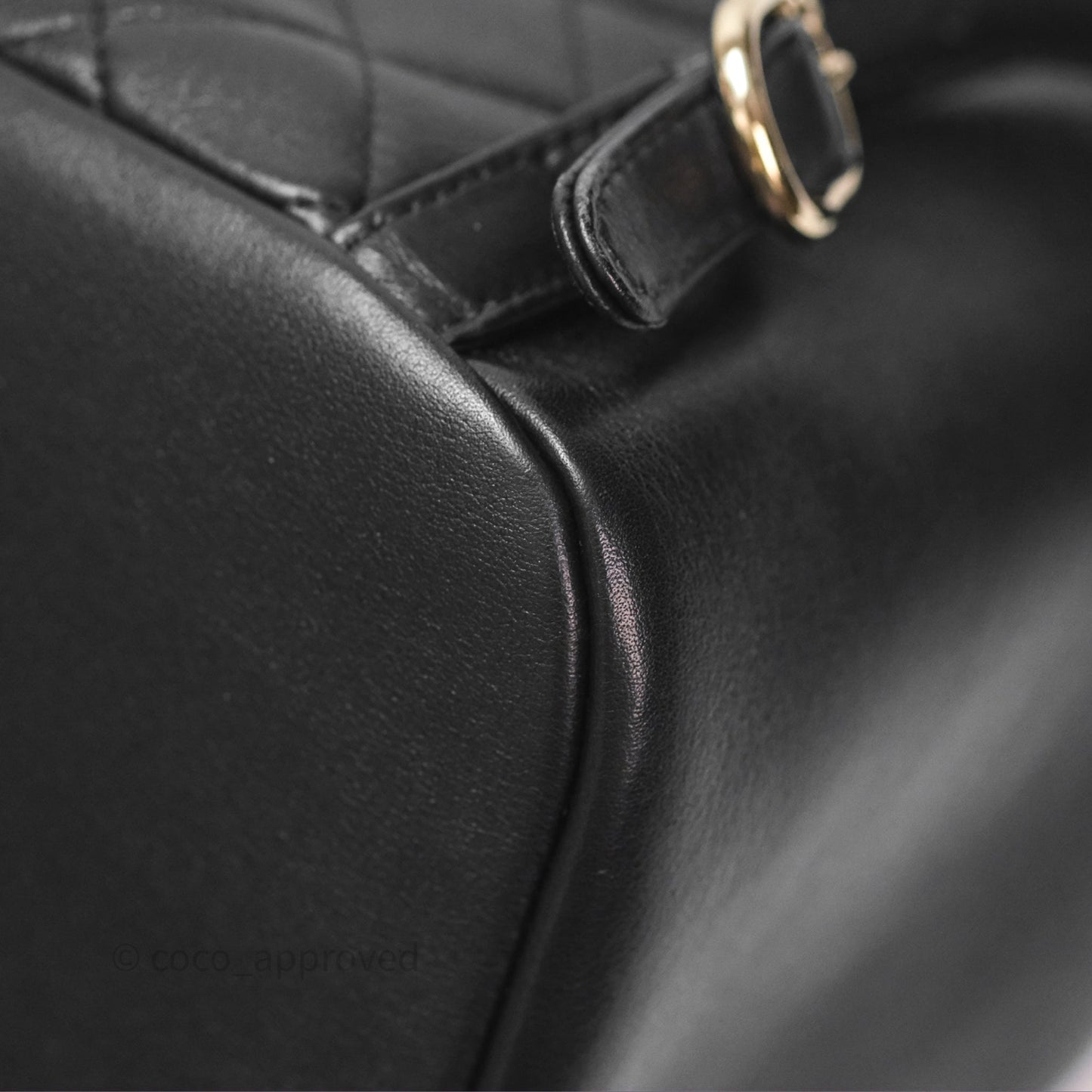 Chanel Quilted Large Duma Drawstring Backpack Black Calfskin