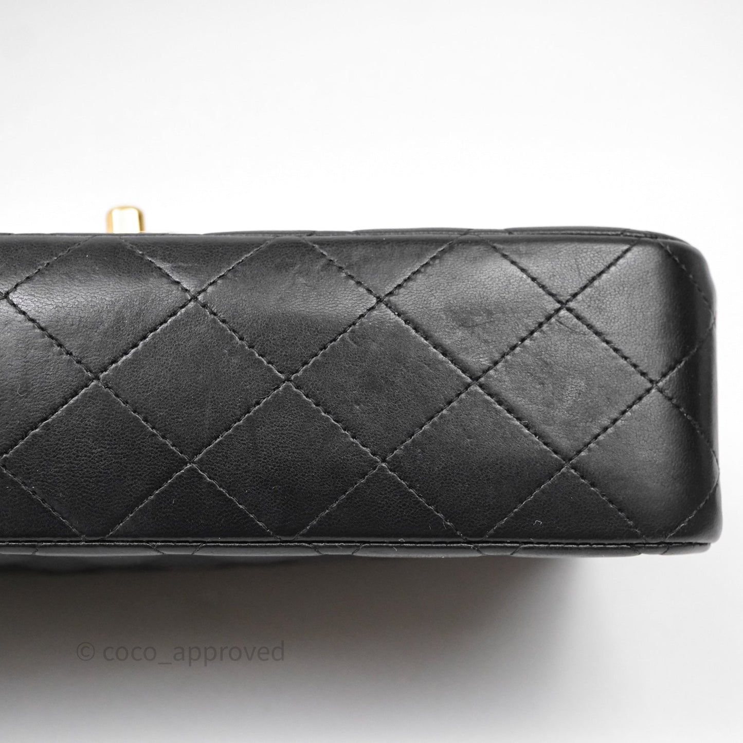 Chanel Vintage Classic M/L Medium Double Flap Black Lambskin 24K Gold Hardware