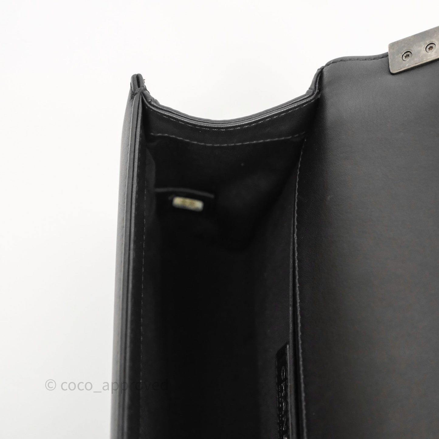 Chanel Quilted Medium Boy Black Calfskin Ruthenium Hardware