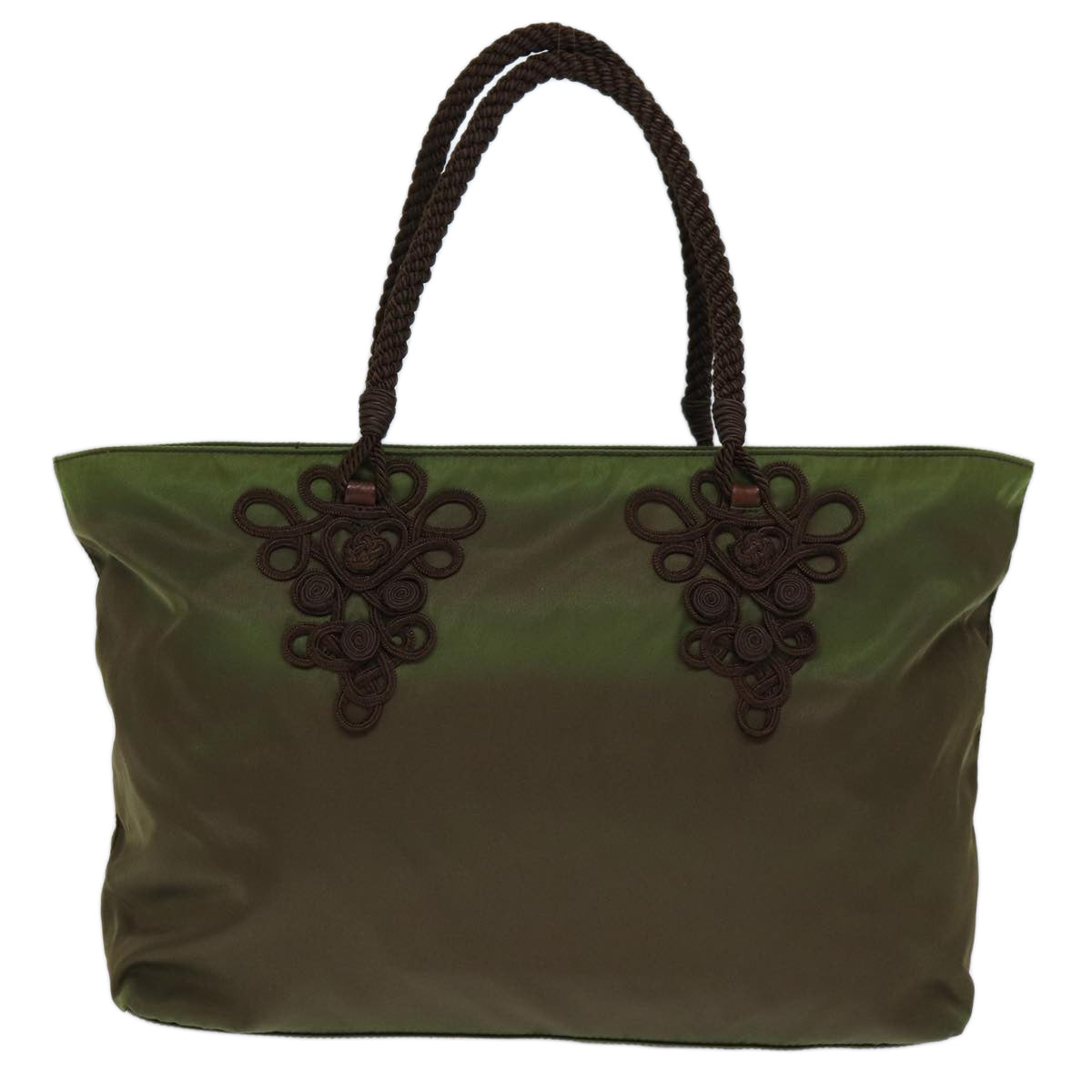 Luxury PradaTote Bag Nylon Khaki 73206